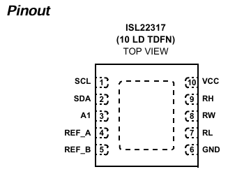 ISL22317 引腳圖 ISL22317 引腳圖